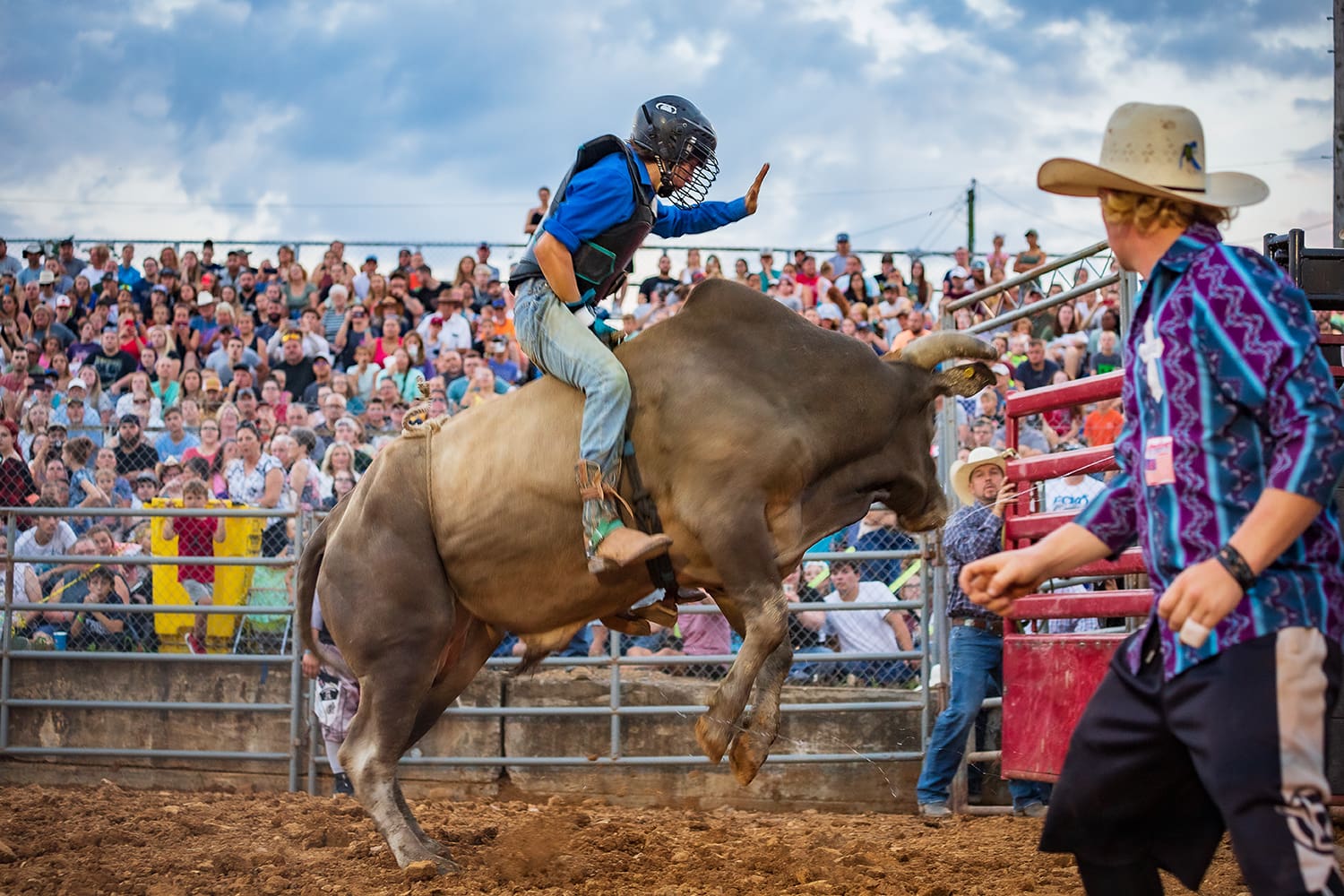 Bull riding at the Bullride Mania rodeo